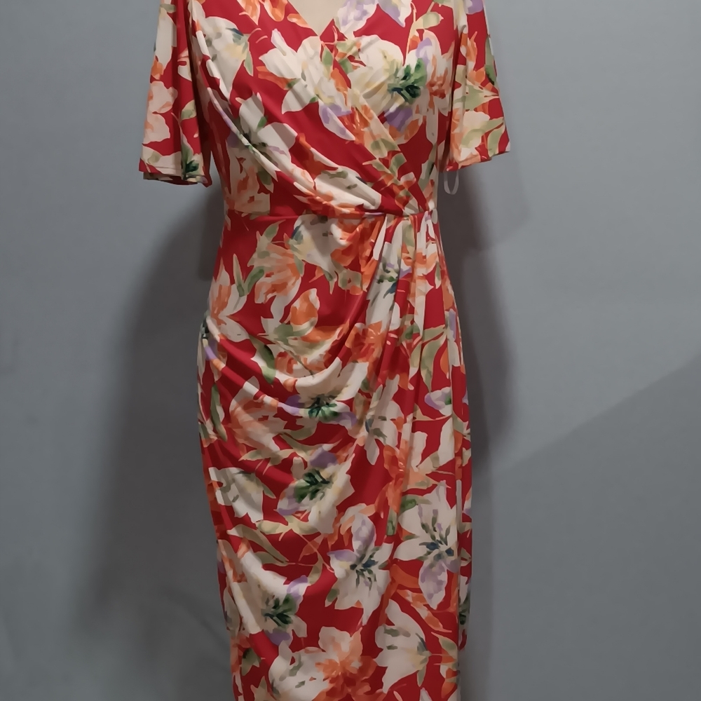 Maggy London Floral Faux wrap dress size 6 - Picture 4 of 6